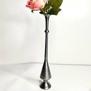 Vintage Mid Century Silver Bud Vase | Minimalist Trumpet Vase